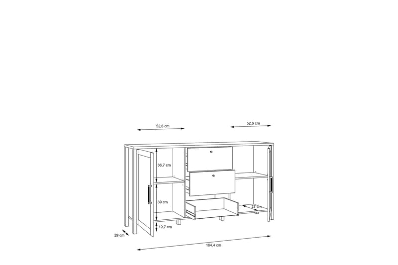 Sideboard Satniysa 42x171 cm - Brun - Sideboard & skänk