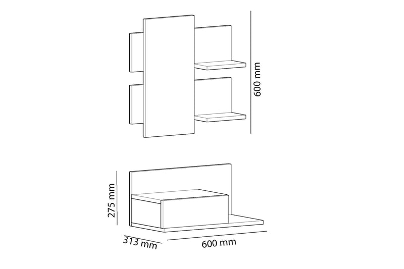 Sideboard Shennon 60 cm - Ek|Antracit - Sideboard & skänk