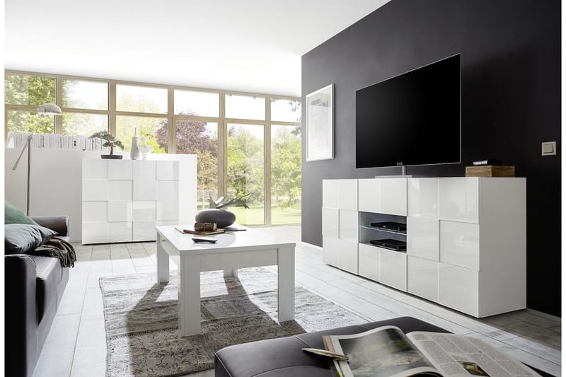 Sideboard Tabor 181 cm med Lådor - Vit Högglanslack - Förvaring - Förvaringsmöbler - Sideboard & skänk