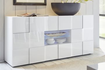 Sideboard Tabor 181 cm med Lådor - Vit Högglanslack - Förvaring - Förvaringsmöbler - Sideboard & skänk