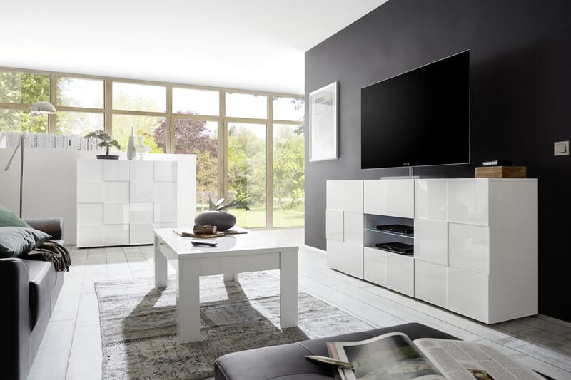 Sideboard Tabor 181 cm med Lådor - Vit Högglanslack - Förvaring - Förvaringsmöbler - Sideboard & skänk