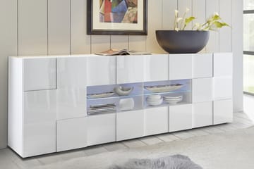 Sideboard Tabor 241 cm Stor - Vit Högglanslack - Förvaring - Förvaringsmöbler - Sideboard & skänk
