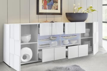 Sideboard Tabor 241 cm Stor - Vit Högglanslack - Förvaring - Förvaringsmöbler - Sideboard & skänk
