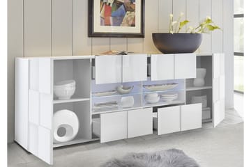 Sideboard Tabor 241 cm Stor - Vit Högglanslack - Förvaring - Förvaringsmöbler - Sideboard & skänk