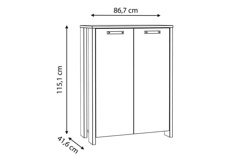 Sideboard Trevorton 74x153 cm - Brun/Grå - Förvaring - Förvaringsmöbler - Sideboard & skänk