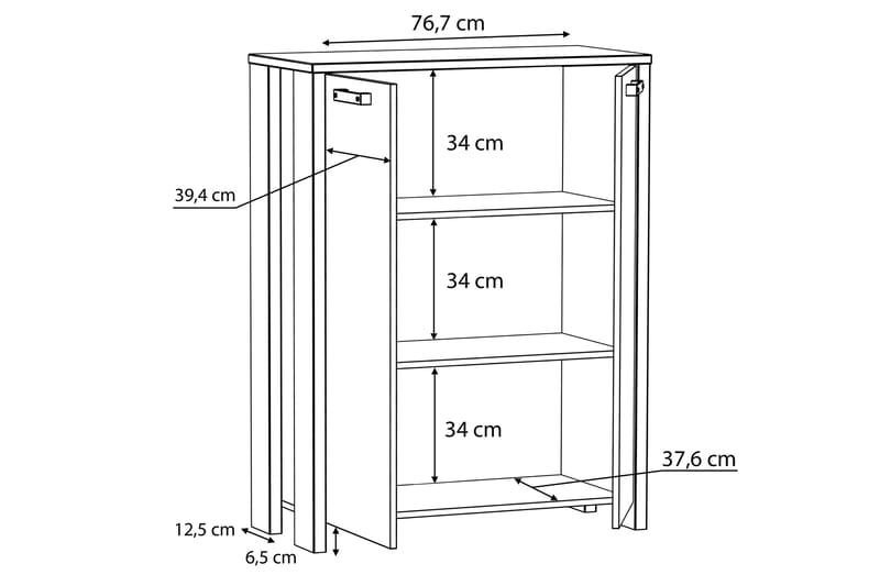 Sideboard Trevorton 74x153 cm - Brun/Grå - Förvaring - Förvaringsmöbler - Sideboard & skänk