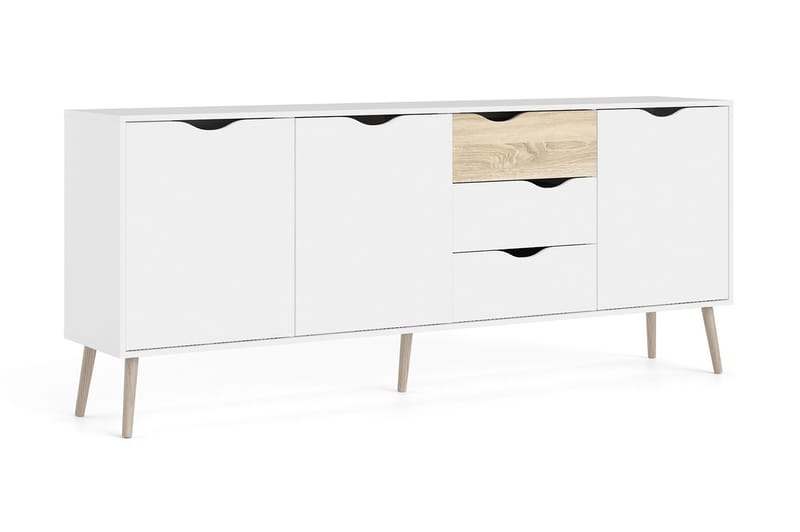 Sideboard Urbanitza 40x196 cm - Vit|Natur - Sideboard & skänk