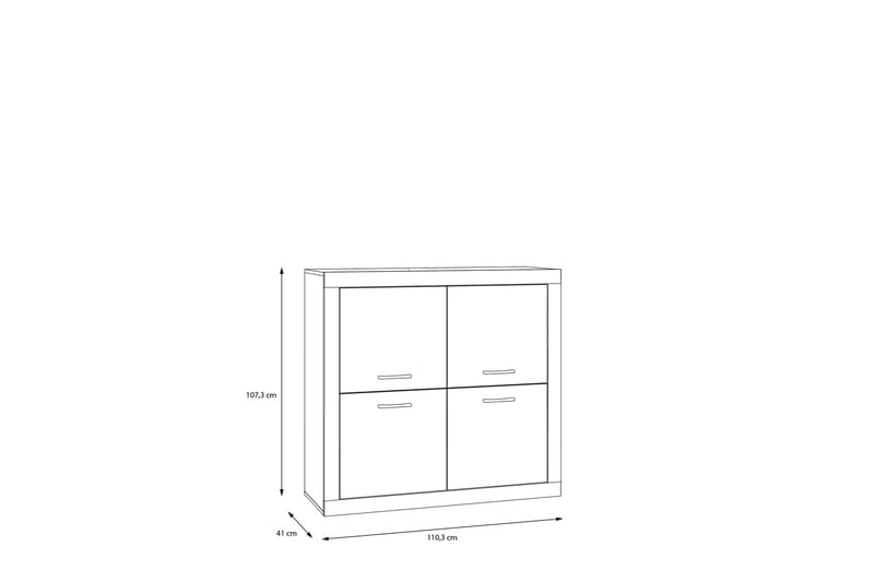 Sideboard Uzunkop 41x113 cm - Grå/Vit - Sideboard & skänk