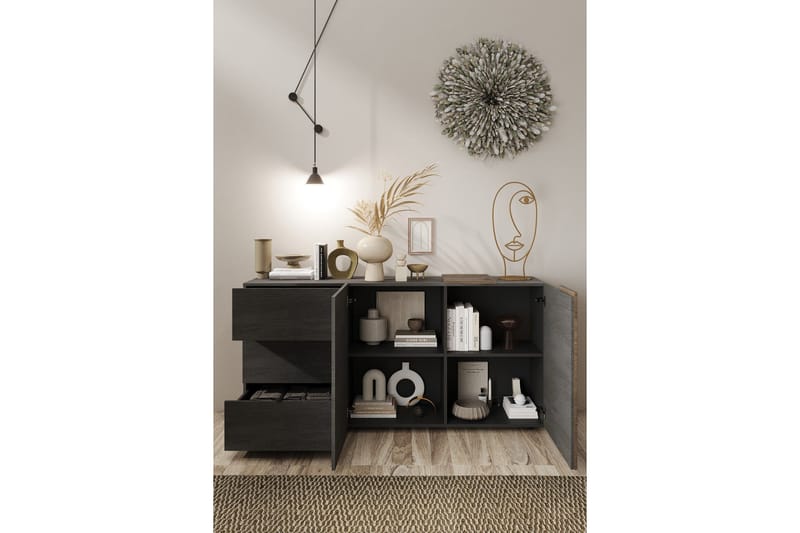 Sideboard Venesa 44x181x86 cm - Grå/Taupe - Förvaring - Förvaringsmöbler - Sideboard & skänk