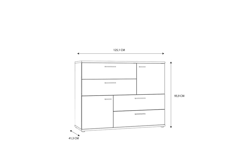 Sideboard Willingham 41x125 cm - Vit/Brun - Sideboard & skänk