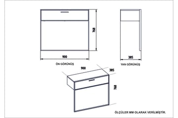Sideboard Pewo 90 cm - Guld|Svart - Förvaring - Förvaringsmöbler - Sideboard & skänk
