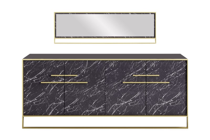 Sidobord Sahriya 180 cm - Guld|Svart - Sideboard & skänk