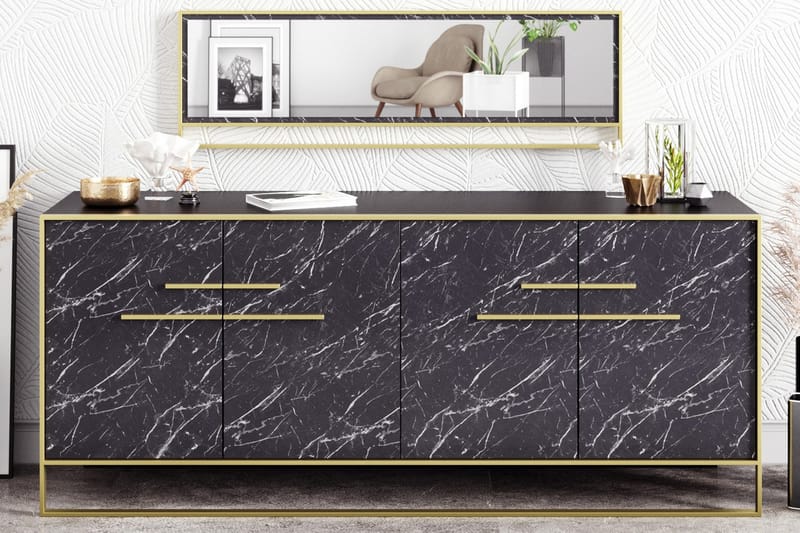 Sidobord Sahriya 180 cm - Guld|Svart - Förvaring - Förvaringsmöbler - Sideboard & skänk