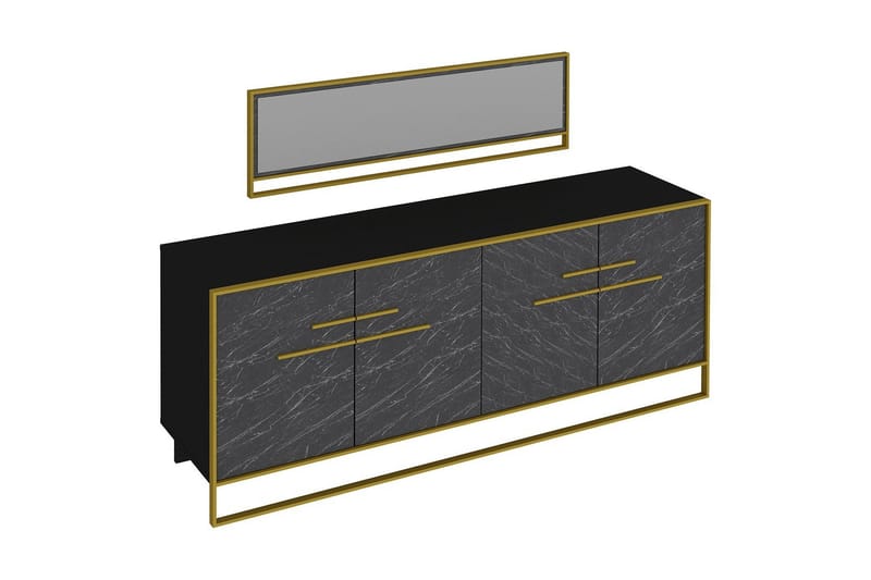 Sidobord Sahriya 180 cm - Guld|Svart - Förvaring - Förvaringsmöbler - Sideboard & skänk