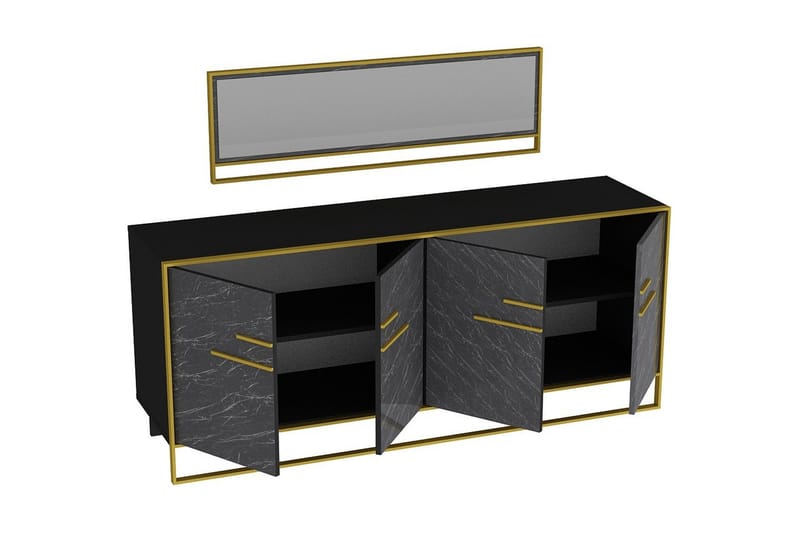 Sidobord Sahriya 180 cm - Guld|Svart - Förvaring - Förvaringsmöbler - Sideboard & skänk