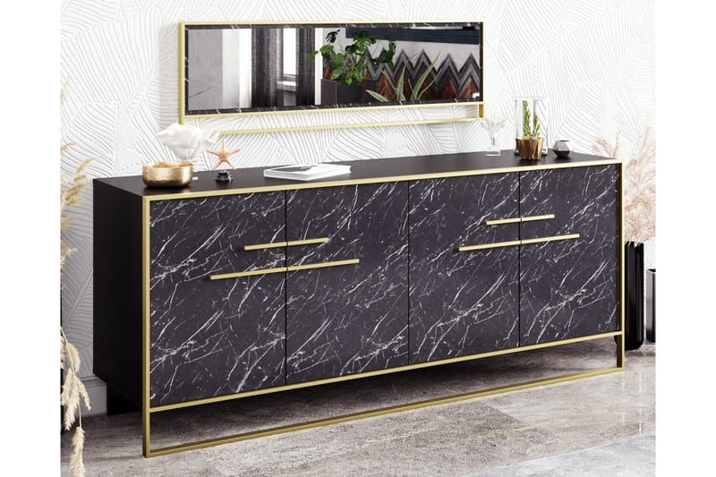 Sidobord Sahriya 180 cm - Guld|Svart - Förvaring - Förvaringsmöbler - Sideboard & skänk