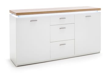 Sidobord Sirbaugh 156 cm - Vit|Ek - Förvaring - Förvaringsmöbler - Sideboard & skänk