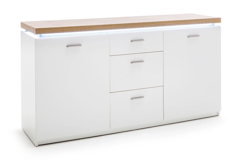 Sidobord Sirbaugh 156 cm - Vit|Ek - Förvaring - Förvaringsmöbler - Sideboard & skänk