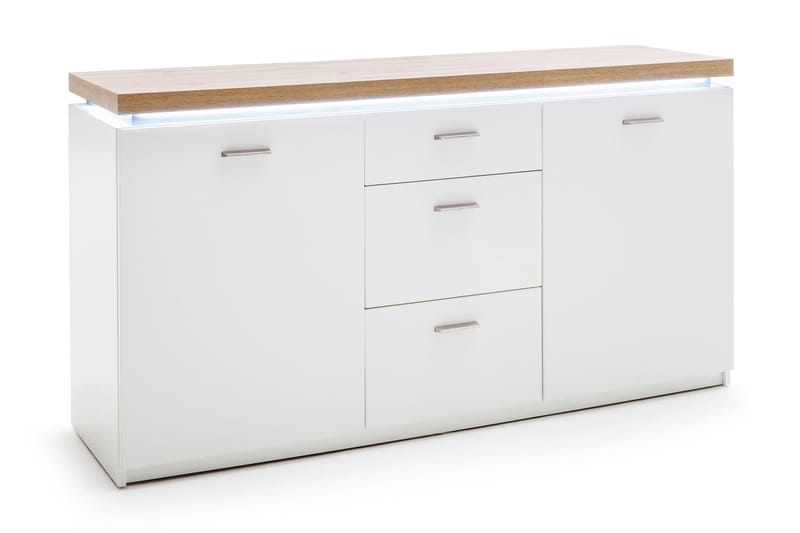 Sidobord Sirbaugh 156 cm - Vit|Ek - Sideboard & skänk