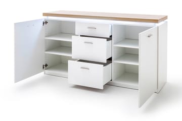 Sidobord Sirbaugh 156 cm - Vit|Ek - Förvaring - Förvaringsmöbler - Sideboard & skänk