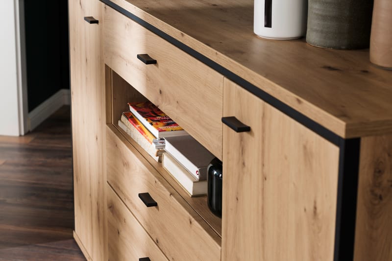 Sidobord Spinos 183 cm - Ek|Antracit - Förvaring - Förvaringsmöbler - Sideboard & skänk
