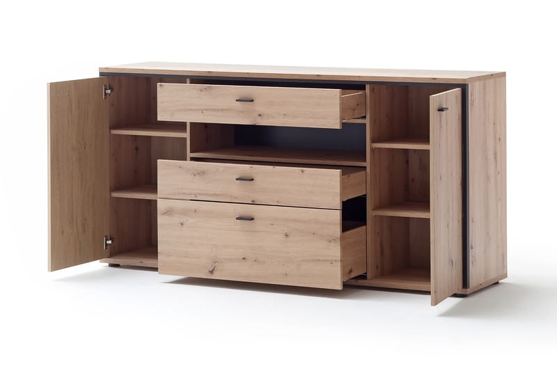 Sidobord Spinos 183 cm - Ek|Antracit - Förvaring - Förvaringsmöbler - Sideboard & skänk
