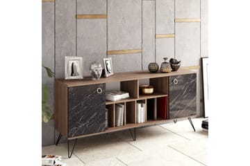 Sidobord Tomoe 180 cm - Valnöt|Svart - Förvaring - Förvaringsmöbler - Sideboard & skänk