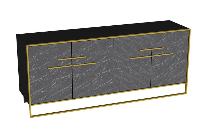 Sidobord Pewo 180 cm - Guld|Svart - Förvaring - Förvaringsmöbler - Sideboard & skänk