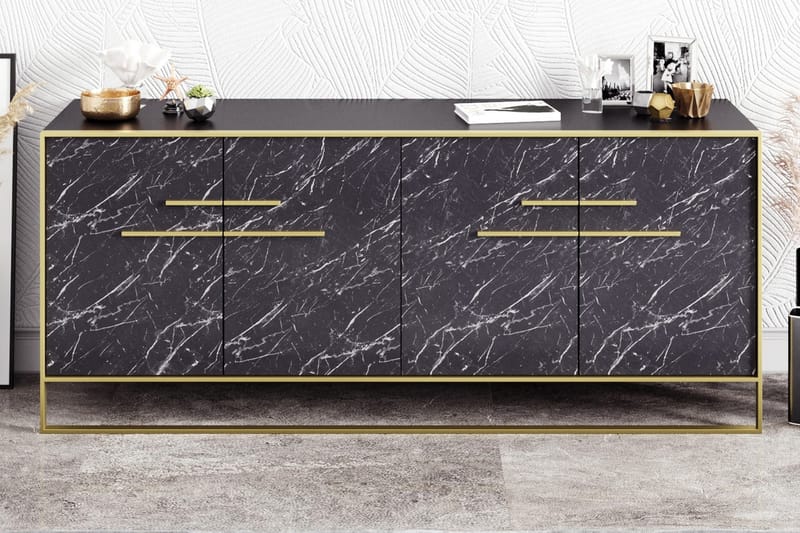 Sidobord Pewo 180 cm - Guld|Svart - Förvaring - Förvaringsmöbler - Sideboard & skänk