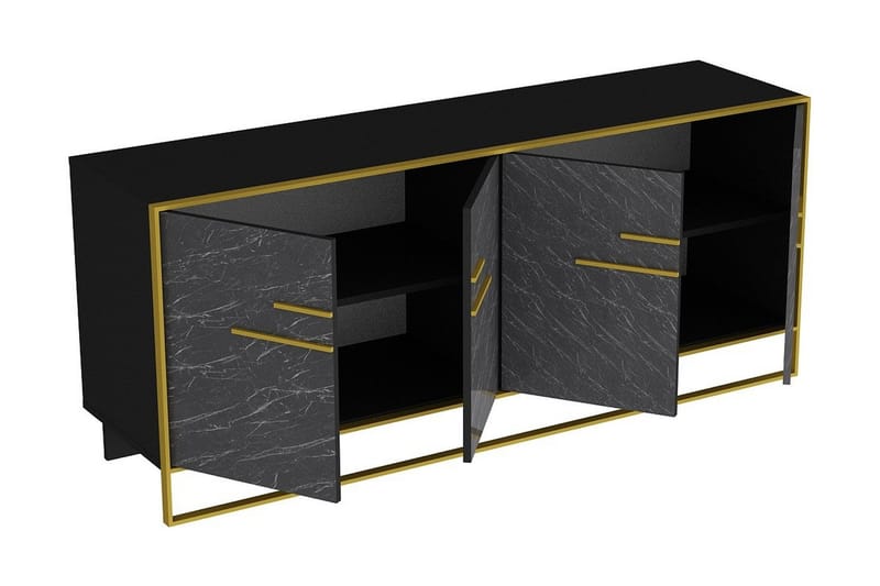 Sidobord Pewo 180 cm - Guld|Svart - Förvaring - Förvaringsmöbler - Sideboard & skänk