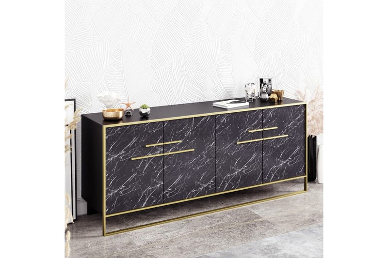 Sidobord Pewo 180 cm - Guld|Svart - Förvaring - Förvaringsmöbler - Sideboard & skänk