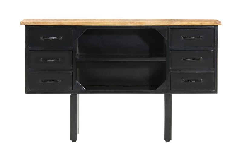 Skänk 110x30x65 cm massivt grovt mangoträ och stål - Brun - Sideboard & skänk