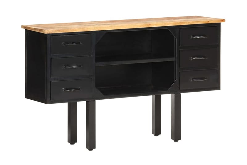 Skänk 110x30x65 cm massivt grovt mangoträ och stål - Brun - Sideboard & skänk