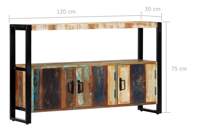 Skänk 120x30x75 cm massivt återvunnet trä - Brun - Sideboard & skänk