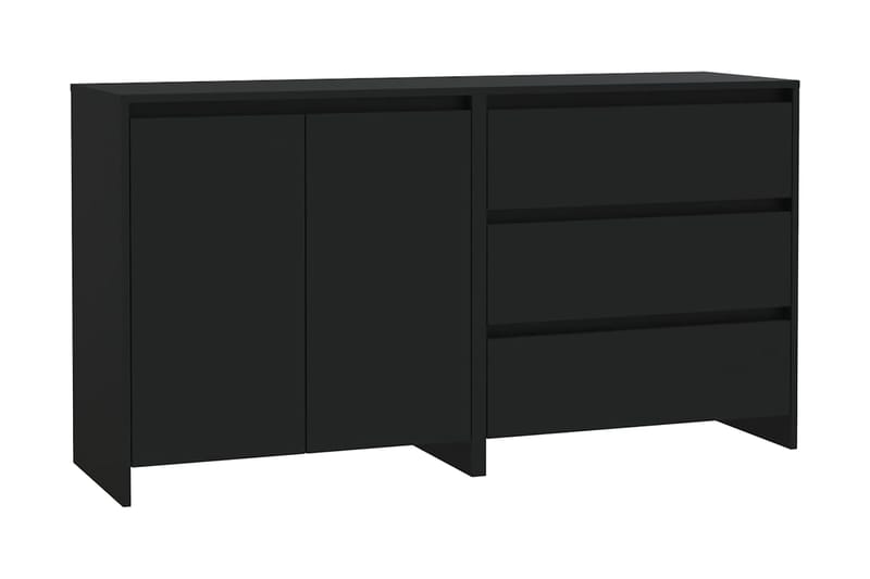 Skänk 2 delar svart konstruerat trä - Svart - Sideboard & skänk