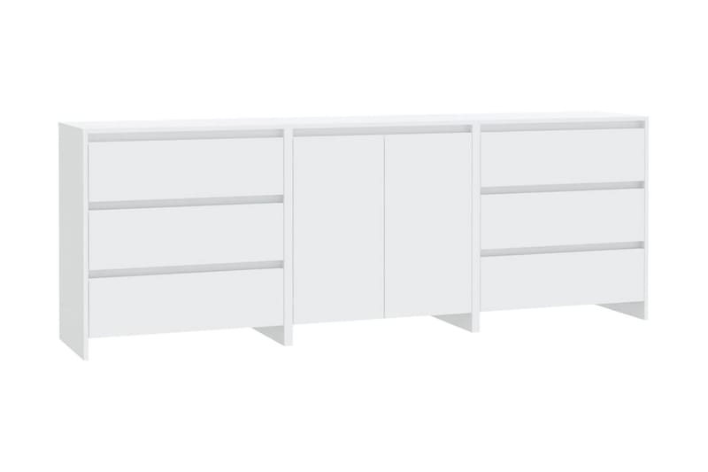 Skänk 3 delar vit konstruerat trä - Vit - Sideboard & skänk