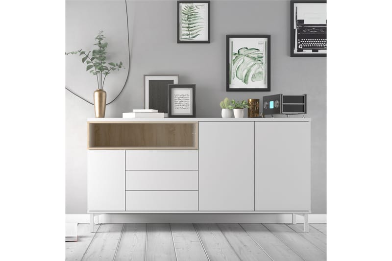 Skänk Abner 176 cm - Vit|Brun - Förvaring - Förvaringsmöbler - Sideboard & skänk