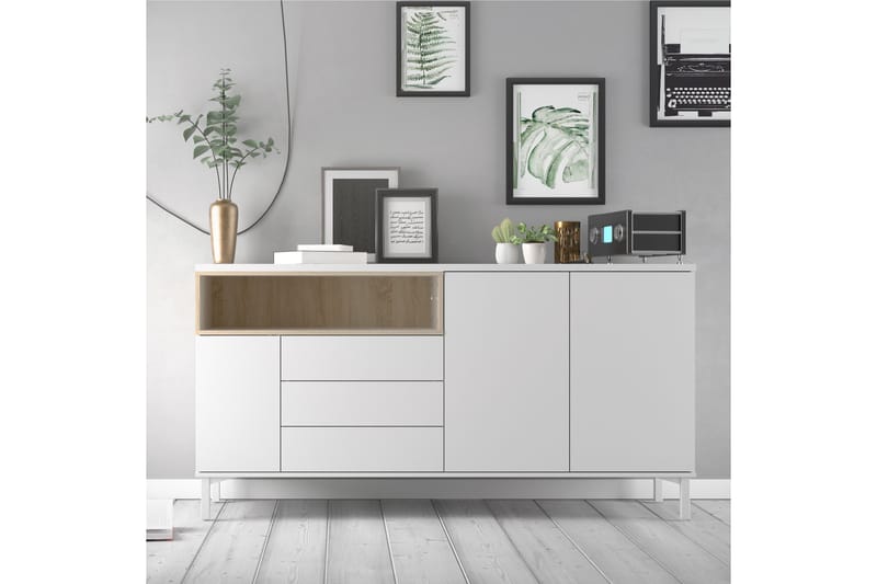 Skänk Abner 176 cm - Vit|Brun - Sideboard & skänk