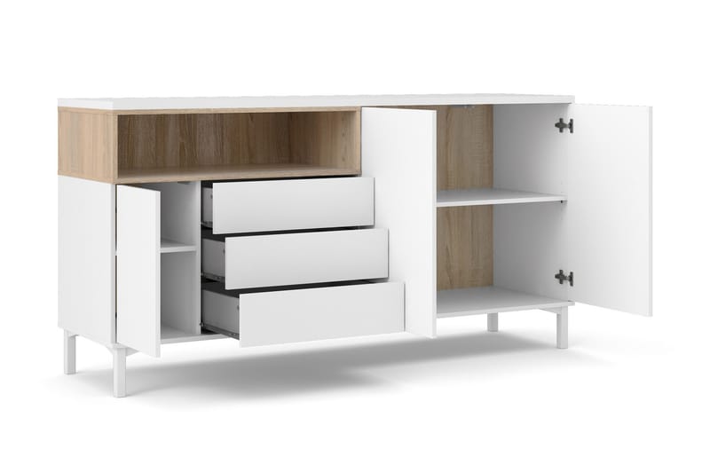 Skänk Abner 176 cm - Vit|Brun - Förvaring - Förvaringsmöbler - Sideboard & skänk