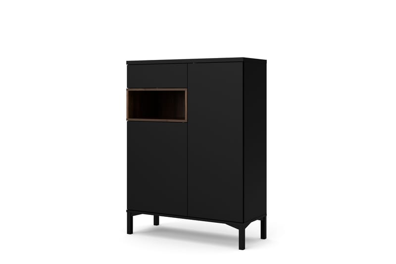 Skänk Abner 89 cm - Svart|Valnöt - Sideboard & skänk