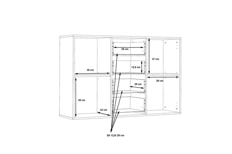 Skänk Barnitz 34x123 cm - Grå - Sideboard & skänk