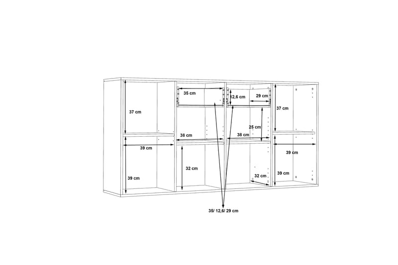 Skänk Barnitz 34x162 cm - Brun|Vit - Sideboard & skänk