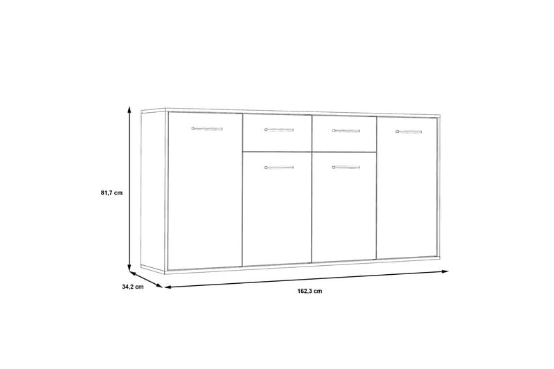 Skänk Barnitz 34x162 cm - Vit - Sideboard & skänk