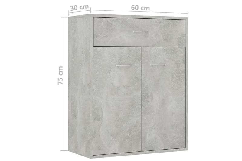 Skänk betonggrå 60x30x75 cm spånskiva - Grå - Sideboard & skänk