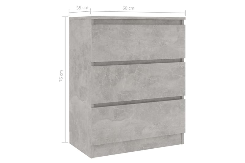 Skänk betonggrå 60x33,5x76 cm spånskiva - Grå - Sideboard & skänk