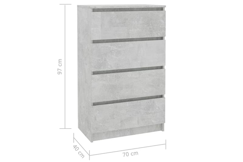 Skänk betonggrå 60x35x98,5 cm spånskiva - Grå - Sideboard & skänk
