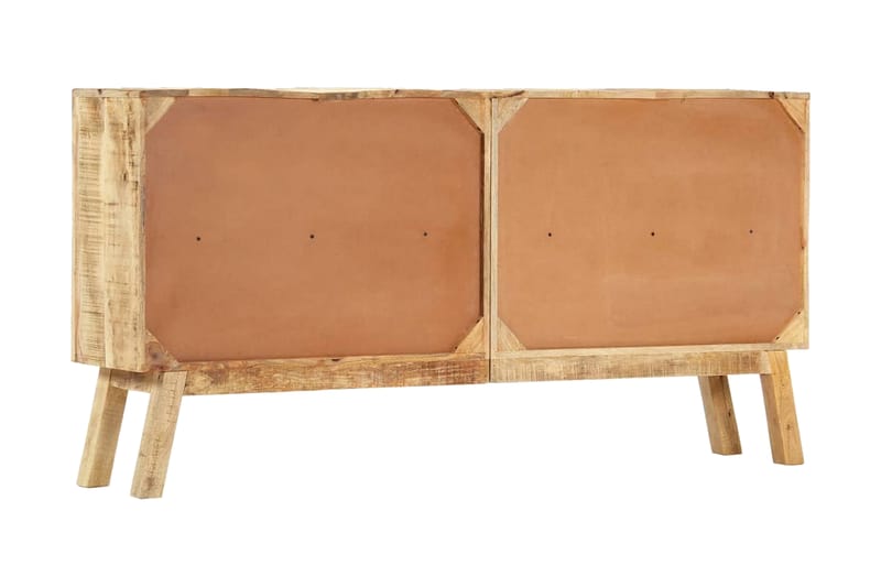 Skänk brun och svart 160x30x80 cm massivt grovt mangoträ - Brun - Sideboard & skänk