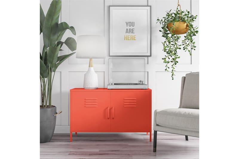 Skänk Cache 100x40 cm 2 Dörrar Orange - Novogratz - Förvaring - Förvaringsmöbler - Sideboard & skänk