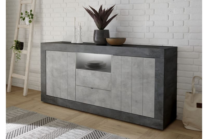 Skänk Calpino 184 cm - Grå - Sideboard & skänk