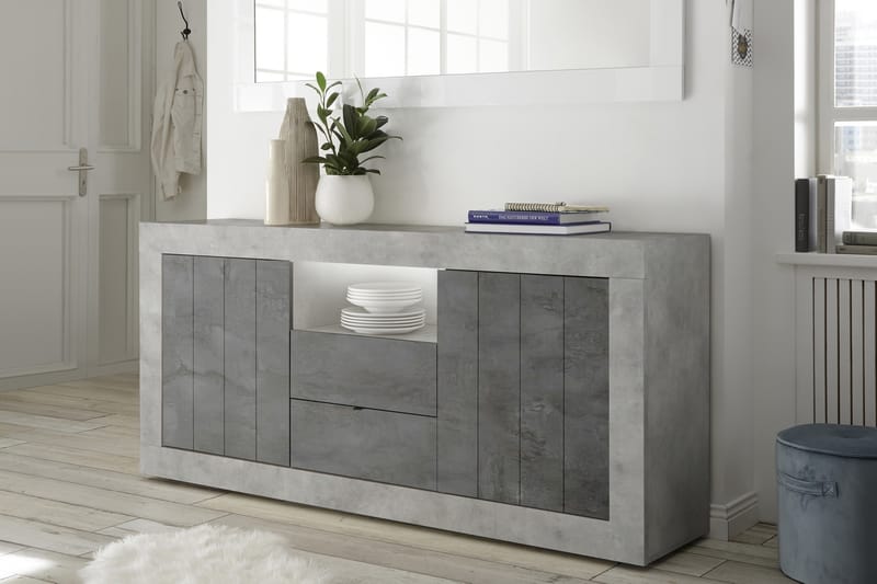 Skänk Calpino 184 cm - Gråmelerad - Sideboard & skänk